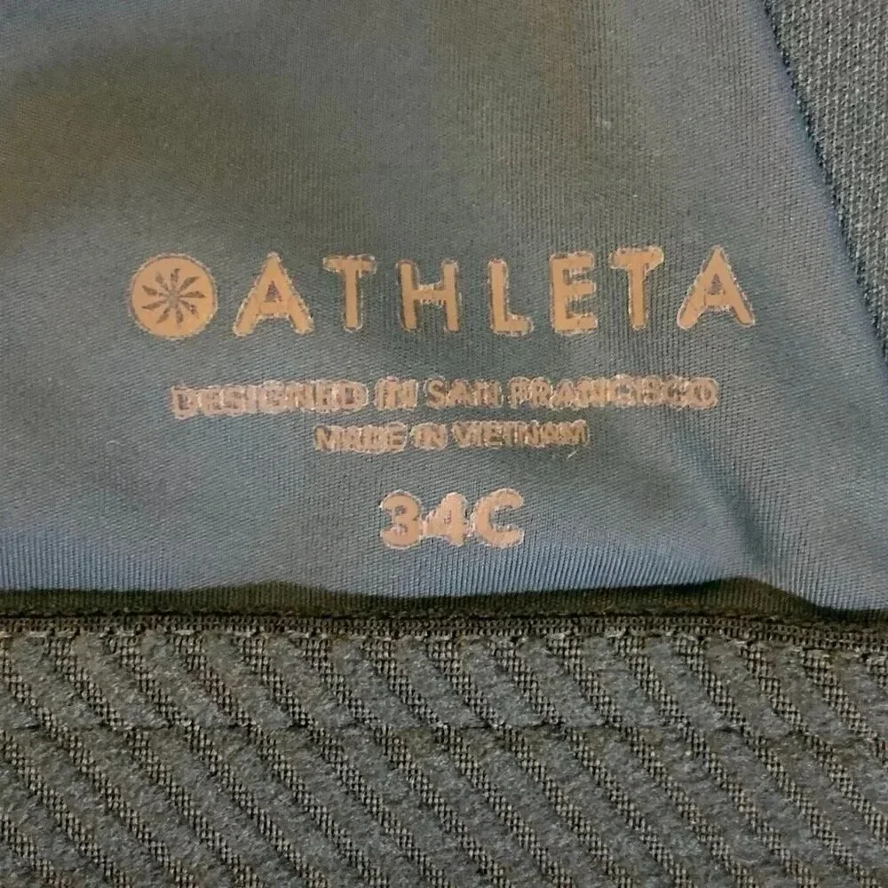 Athleta Women's Advance Zip Front B-DD Sequoia Blue Sports Bra Size 34C - Picture 7 of 11